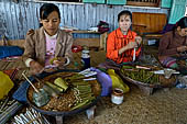 Inle Lake Myanmar. cheroot factories. The women of Inle Lake are famous for hand-rolling very quickly. They can roll over 500 cheroots a day. 